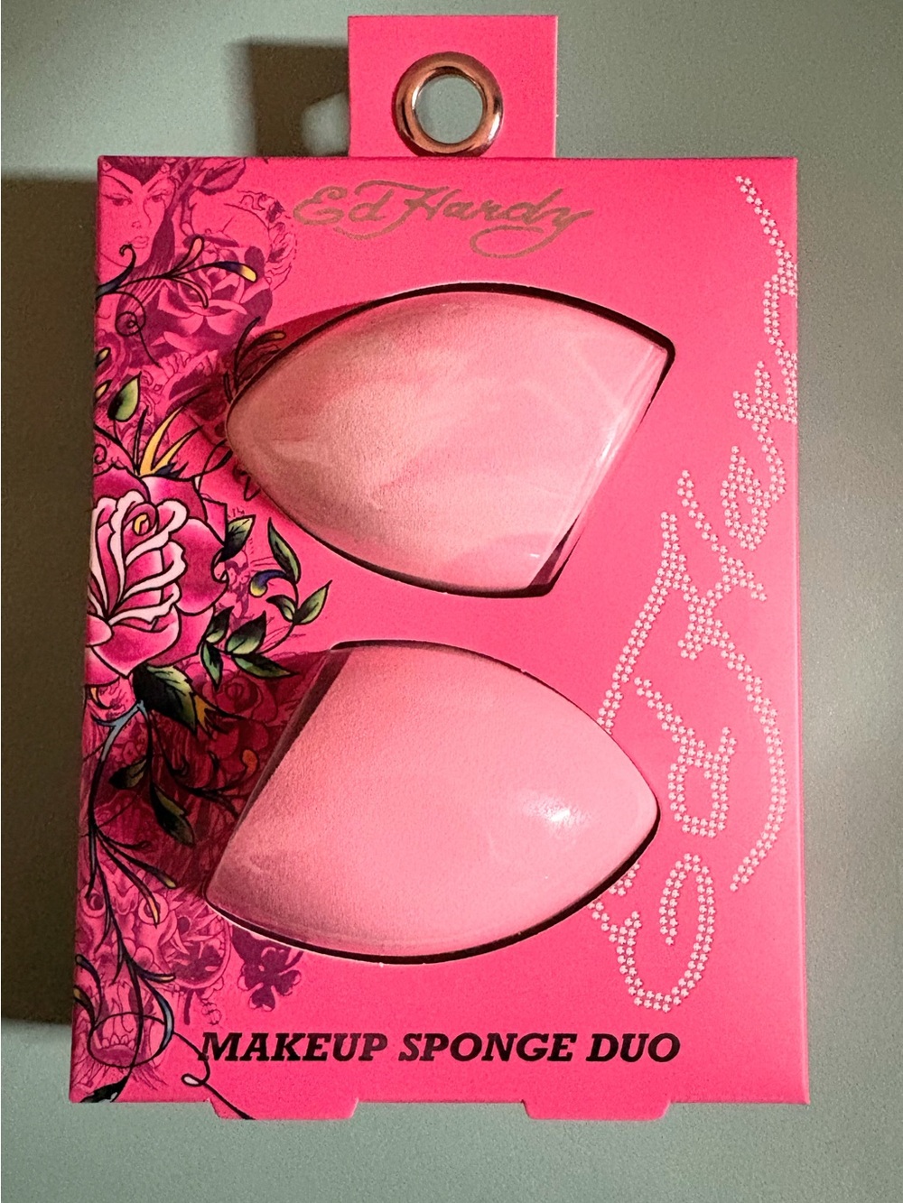 Ed Hardy Pink Makeup Sponge Duo - Two Pink Blending Sponges